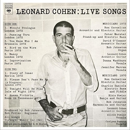 Leonard Cohen: Leonard Cohen: Live Songs ( RECORD )